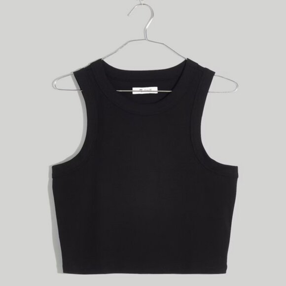 Madewell Supima Rib Crop Tank Black Size XS - Picture 7 of 9